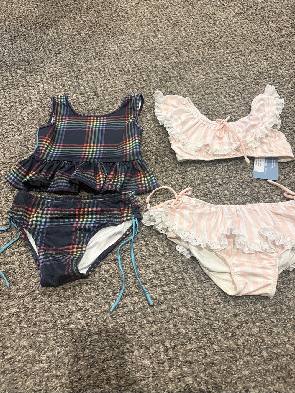 Well Dressed Wolf / wildling bikini set . Gingham and stripes